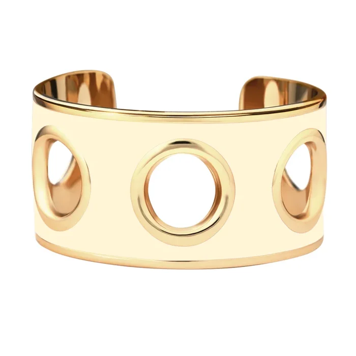 Eyelet Cuff Bracelet – Sand White
