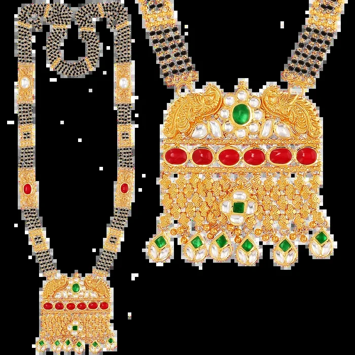 Fascinating Antique Mangalsutra With Kundan Gemstones in 22K Gold