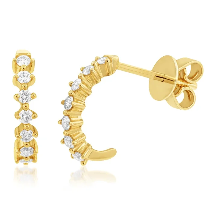 Flawless Cut 1/5 Carat Stud Earring in 9ct Yellow Gold
