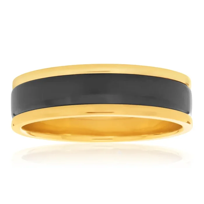 Flawless Cut 9ct Yellow Gold & Zirconium Ring