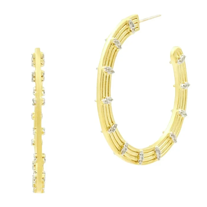 Fleur Bloom Empire Wide Hoop Earrings