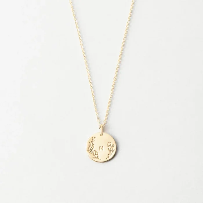 Floral Frame Necklace – Sterling Silver and Gold Fill