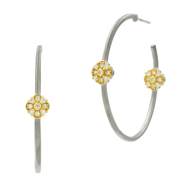Flower Station Hoop Earrings