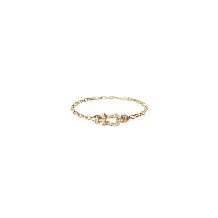 Force 10 FRED bracelet yellow gold pavement diamonds cable links | Lepage Official Retailer