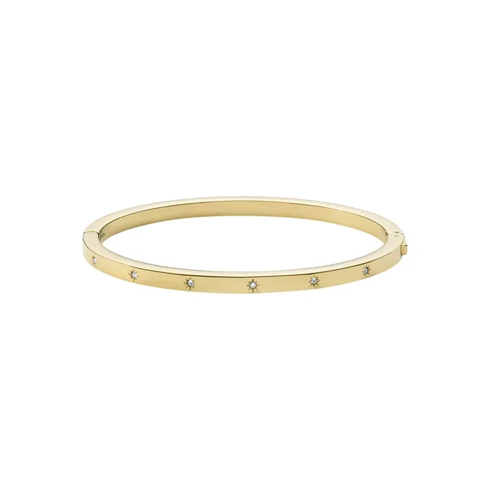 Fossil Yellow Gold Plated Stainless Steel Sadie Cuff Bangle