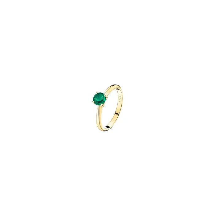 Foudre engagement ring in yellow gold and emerald | LEPAGE