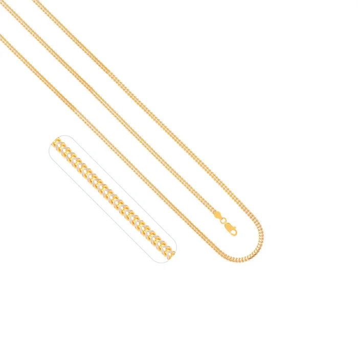Fox Two tone 24″ Chain in 22K Gold