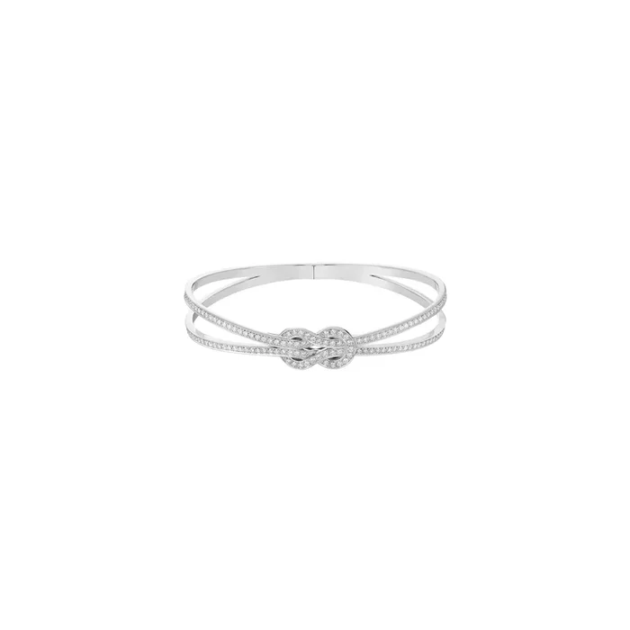 Fred Chance Infinie bangle white gold diamonds pavement | LEPAGE