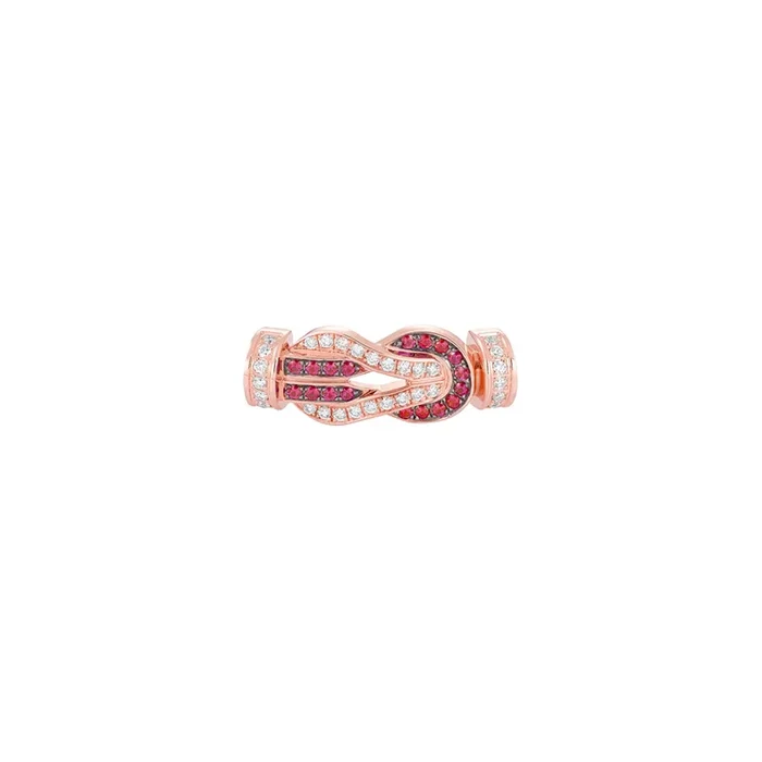 Fred Chance Infinie buckle medium model rose gold diamonds rubies | LEPAGE