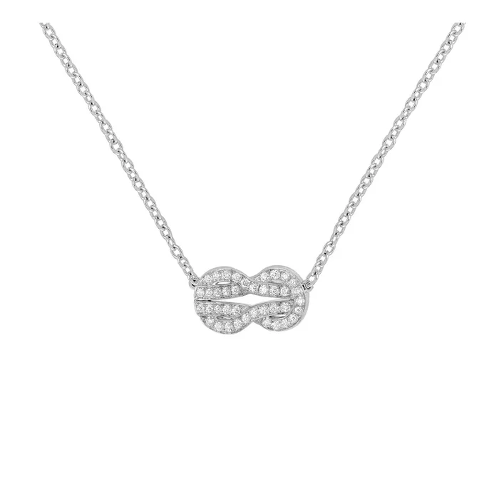 Fred Chance Infinie necklace medium model white gold diamonds pavement | LEPAGE