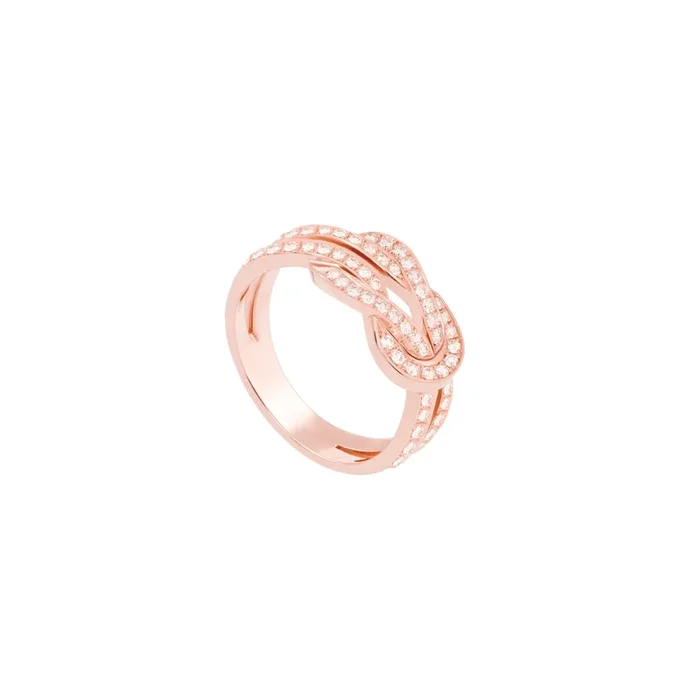 Fred Chance Infinie ring medium model rose gold diamonds pavement | LEPAGE