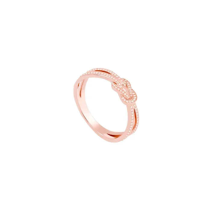 Fred Chance Infinie ring small model rose gold diamonds pavement | LEPAGE