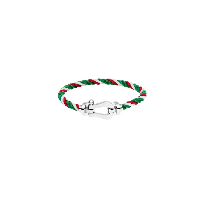 FRED Force 10 bracelet in white gold and green white red cable | Lepage