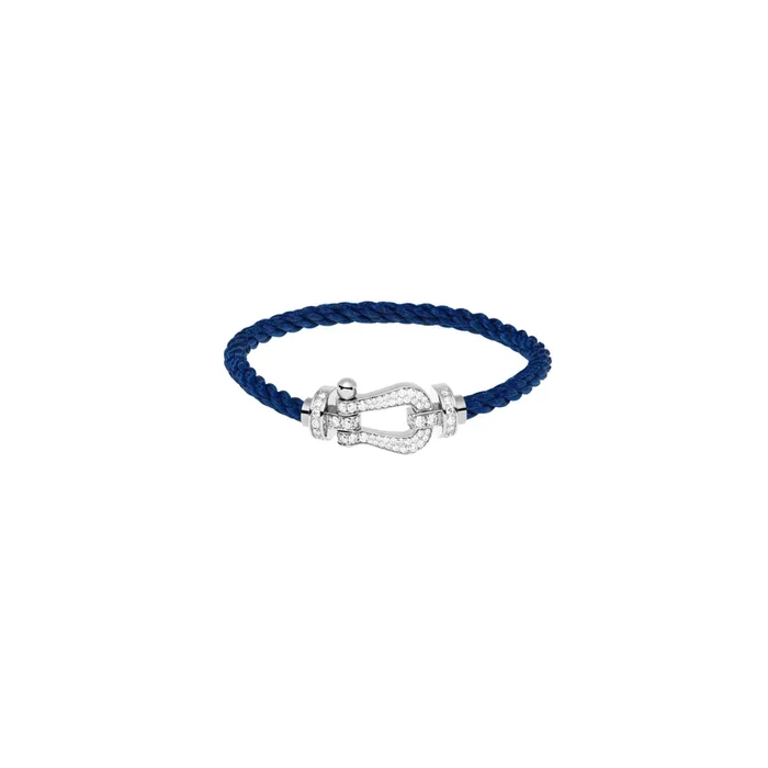 FRED Force 10 bracelet in white gold, diamonds and navy cable | Lepage