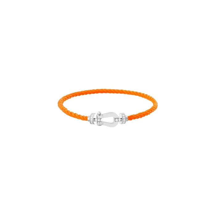 FRED Force 10 bracelet in white gold, diamonds and orange cable | Lepage