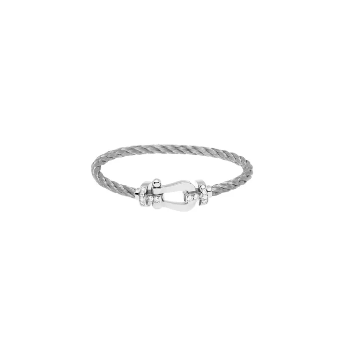 FRED Force 10 bracelet in white gold, diamonds and steel cable | Lepage