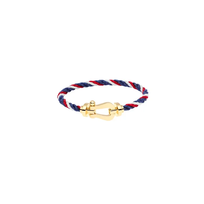 FRED Force 10 bracelet yellow gold blue white red cable | Lepage