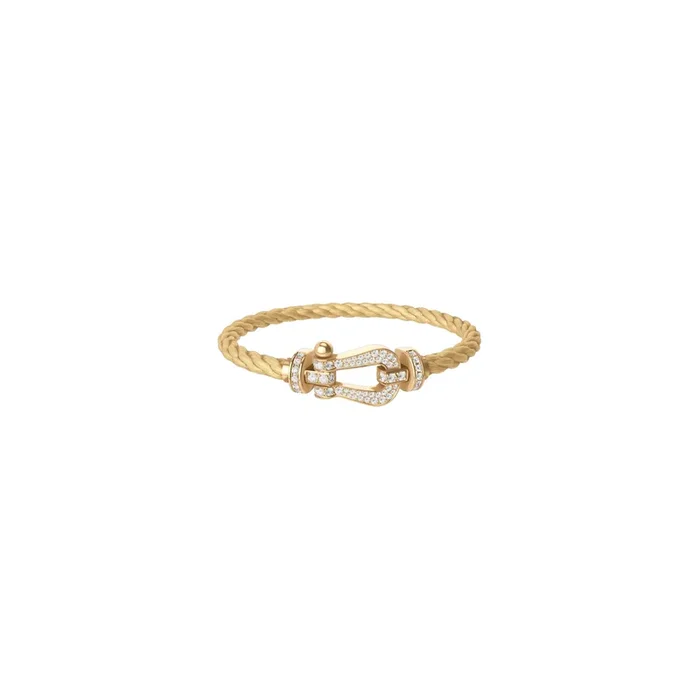 FRED Force 10 bracelet yellow gold diamond pavement | Lepage