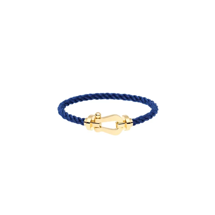 FRED Force 10 bracelet yellow gold indigo blue cable | Lepage