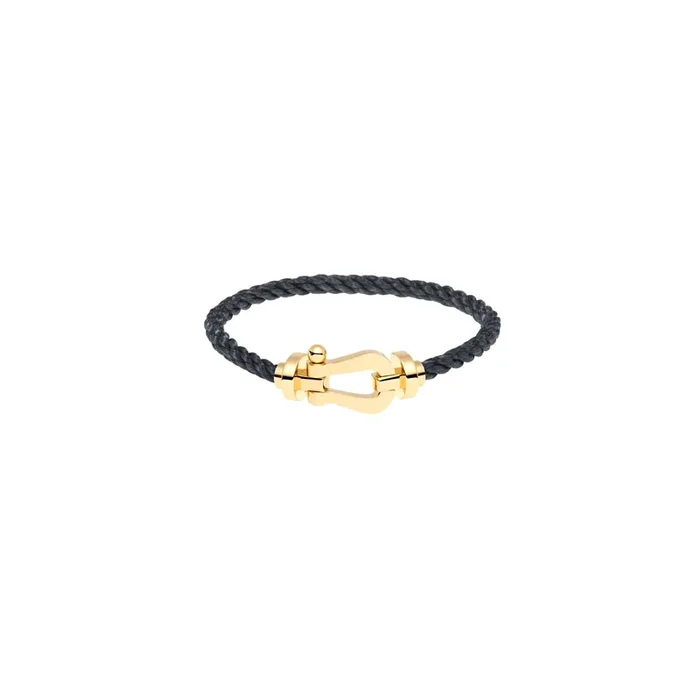 FRED Force 10 bracelet yellow gold stormy grey cable | Lepage