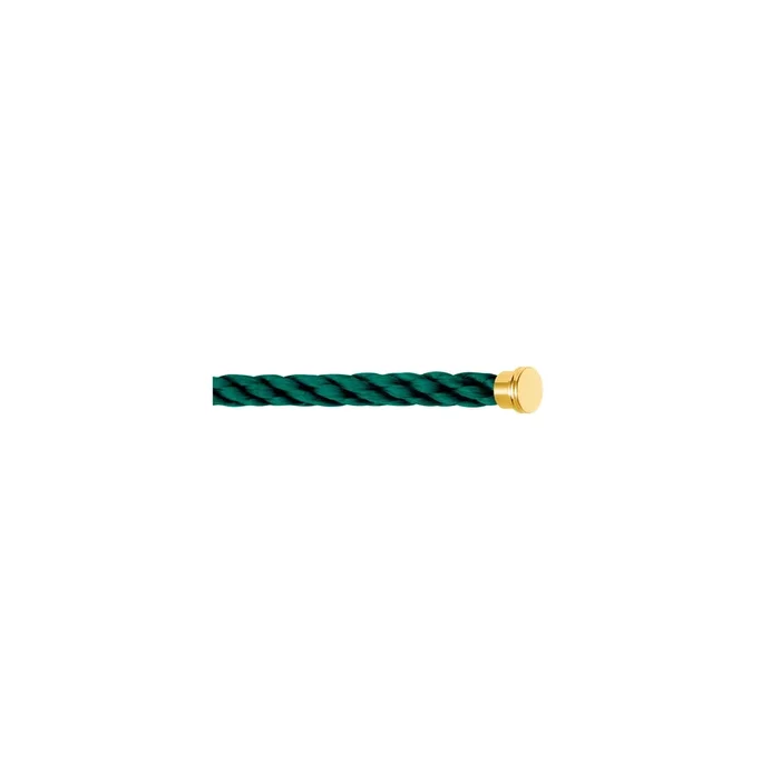 Fred Force 10 Emerald Green Large steel cable, yellow gold plated – Lepage