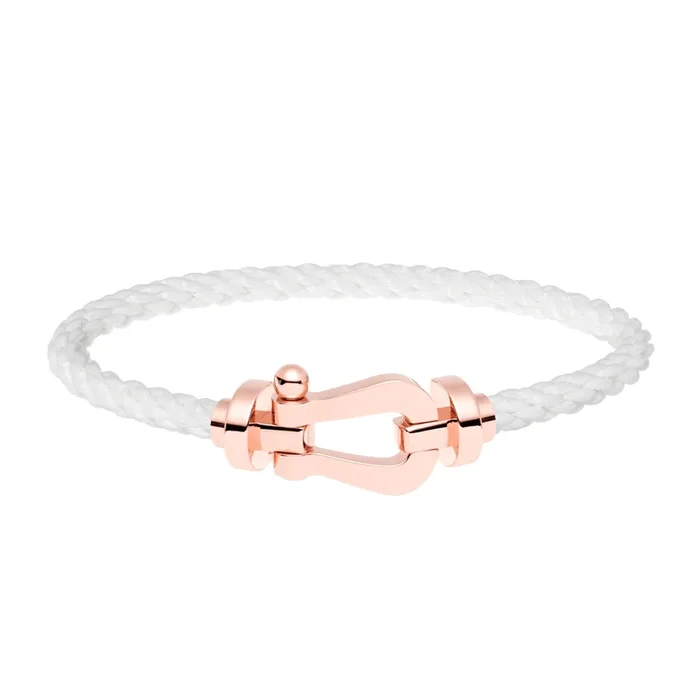 Fred Force 10 large model bracelet in rose gold and white cable – Lepage