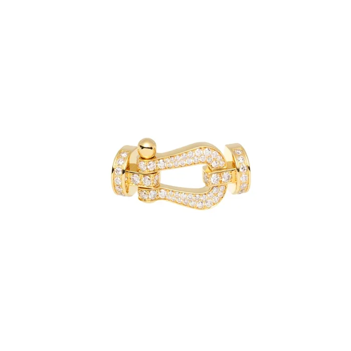 FRED Force 10 LM buckle yellow gold diamonds pavement | Lepage