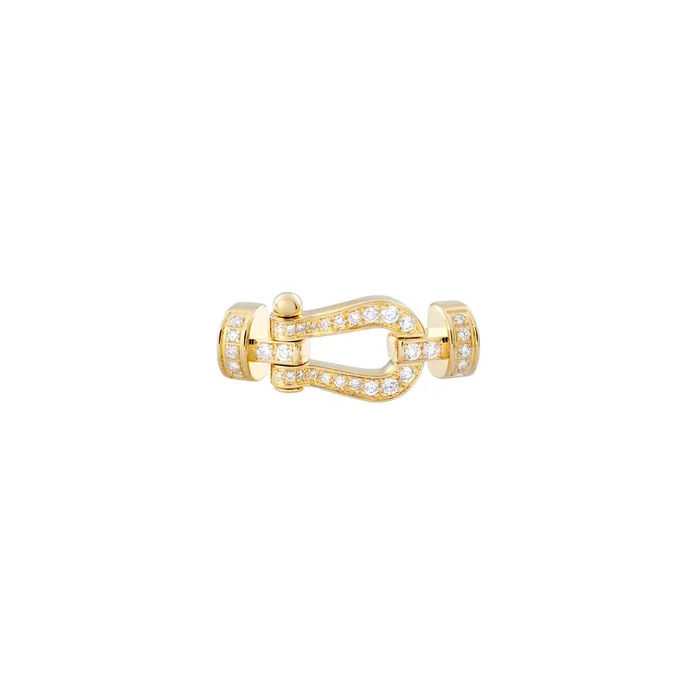FRED Force 10 MM buckle yellow gold diamonds pavement | Lepage