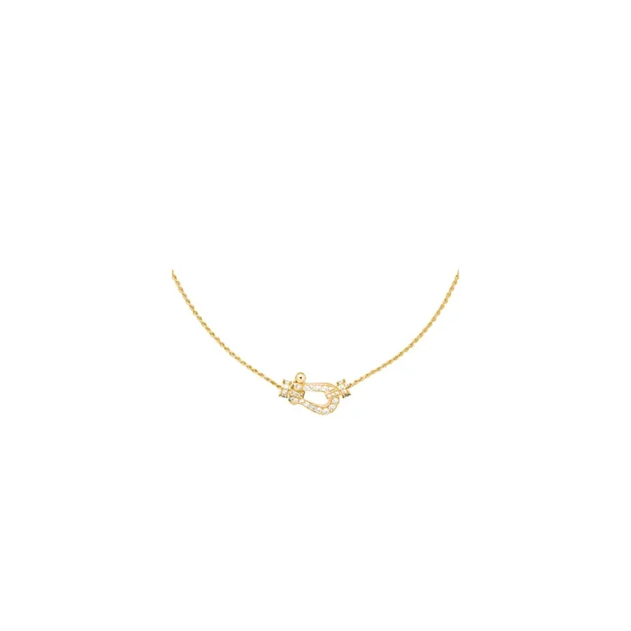FRED Force 10 MM necklace yellow gold diamonds pavement | Lepage