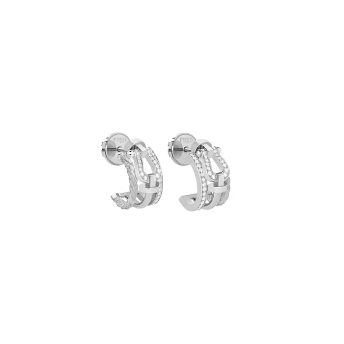 FRED Force 10 Rise Small Model Earrings in white gold and diamonds – Lepage