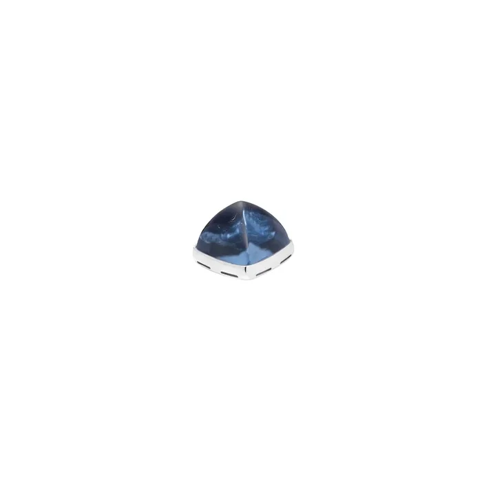 Fred Pain de Sucre cabochon, large model in white gold and Blue London topaz – Lepage