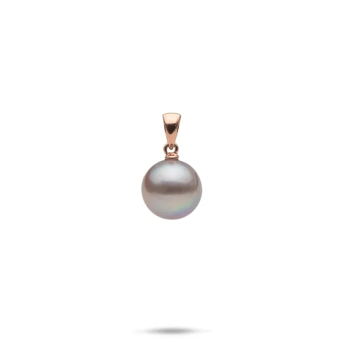 Freshwater Lilac Pearl Pendant in Rose Gold – 9-10mm