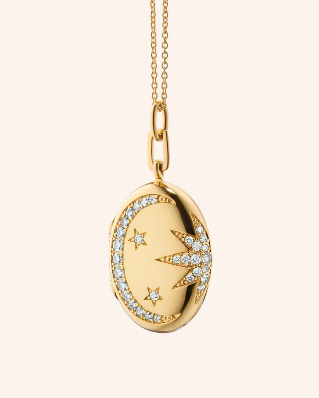Galaxy 18K Gold Locket Necklace