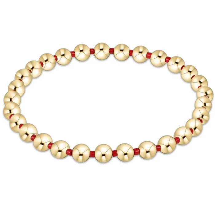 Gameday Hope Grateful 5mm Bead Bracelet – Bright Red