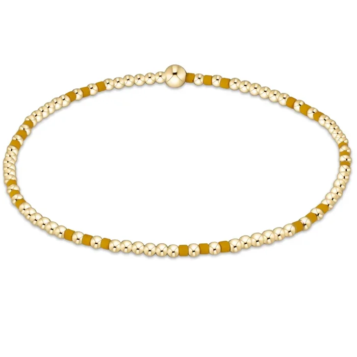 Gameday Hope Joy Pattern 2mm Bead Bracelet – Golden Yellow