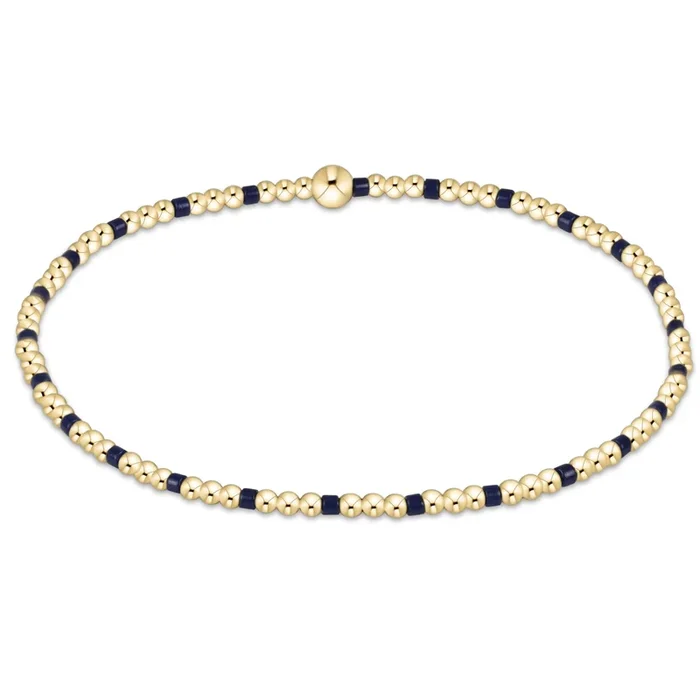 Gameday Hope Sincerity Pattern 2mm Bead Bracelet – Navy
