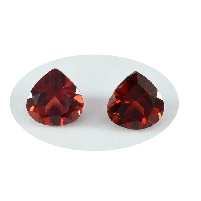 Garnet 1PC Large 12×12 MM Heart Faceted Red High-Quality Semi Precious Loose Gemstones