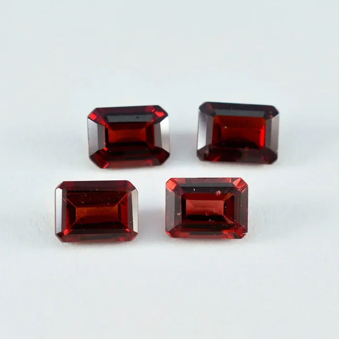 Garnet 1PC Large 9×11 MM Emerald Faceted Red Pure Semi Precious Loose Gemstones