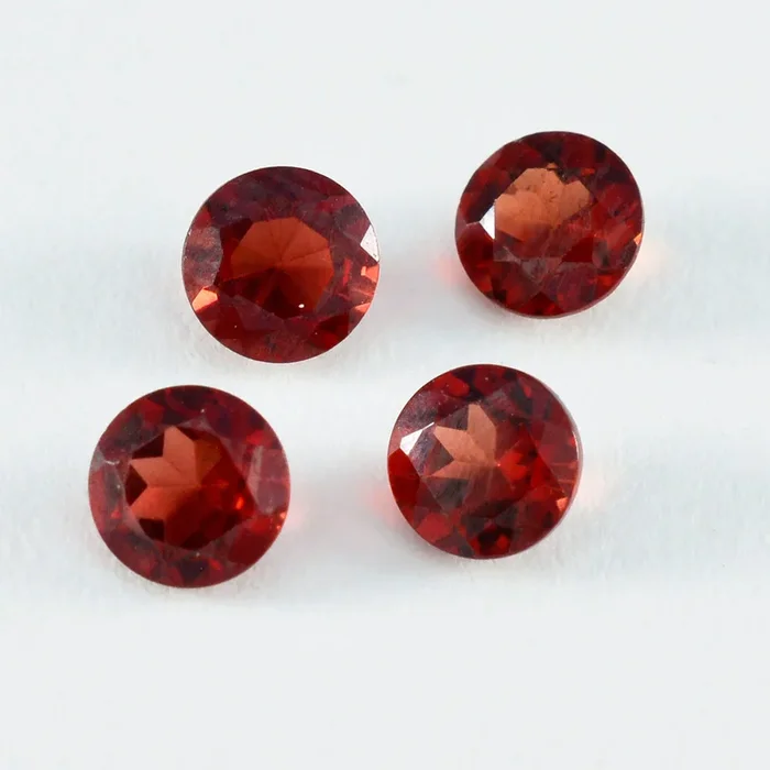 Garnet 1PC Tiny 5×5 MM Round Faceted Red Sparkling Semi Precious Gems