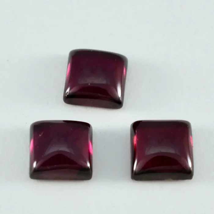Garnet 1PC Tiny 6×6 MM Square Cabochon Red Polished semi Precious Loose Gems