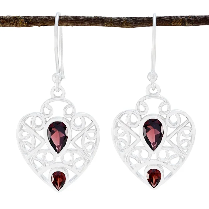 Garnet Australian Florencia multiple Dangle Red 92.5 Silver Earring