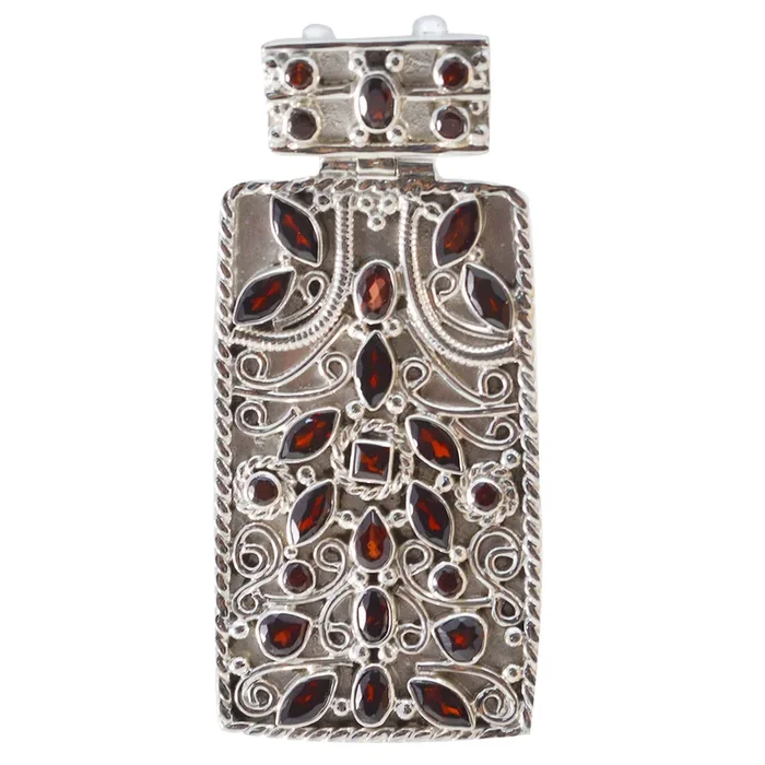 Garnet Chunky Egyptian 92.5 Silver multiple Ida Rope-Wire Red Pendant Jewellery