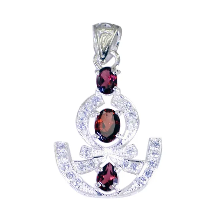 Garnet Classic African Sterling Silver multiple Charlotte wedding Red Pendant Jewellery