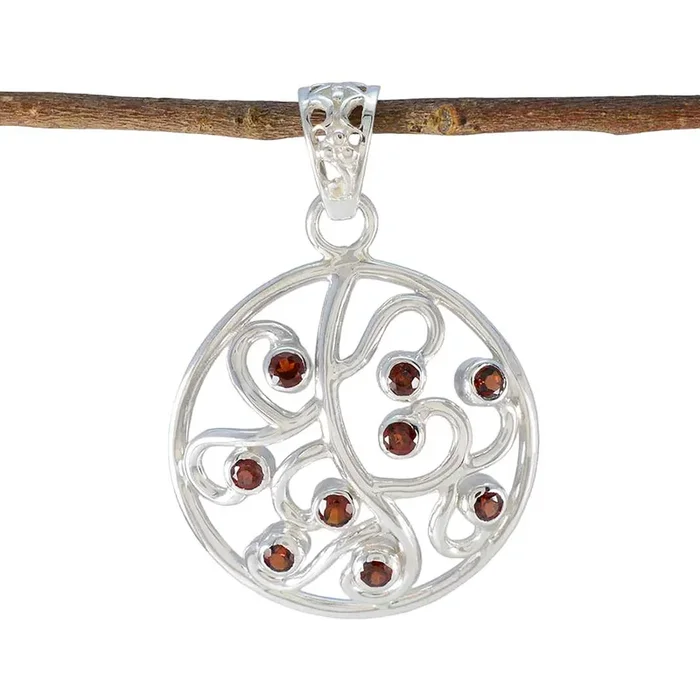 Garnet Classic Russian Sterling Silver multiple Josephine Cocktail Red Pendant Jewellery