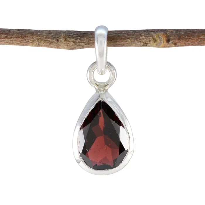 Garnet Elegant Korean 925 Silver Solitaire Sakura Eternity Red Pendant Jewelry