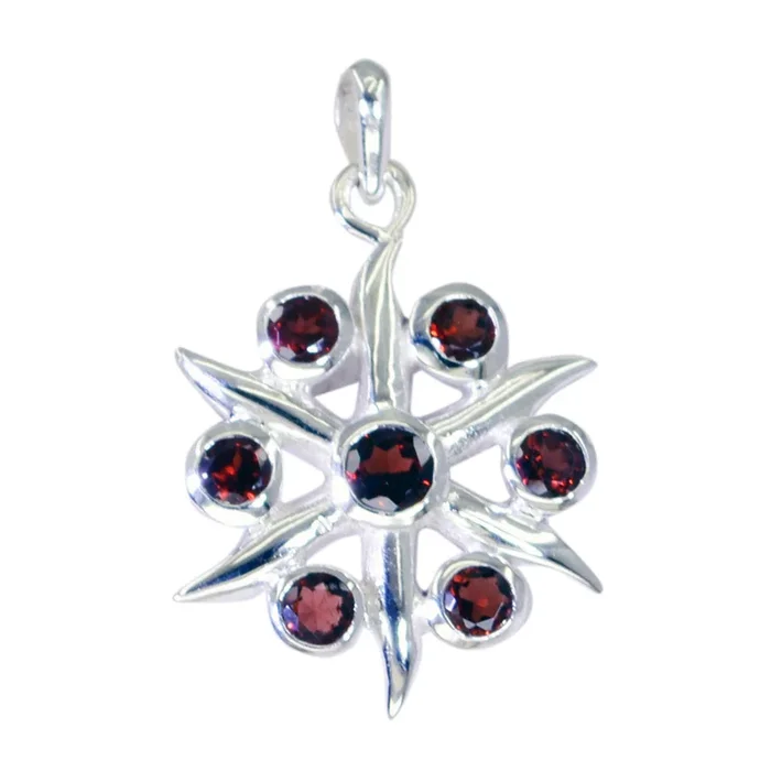 Garnet Essential Moroccan Sterling Silver multiple Mathilde Bubble Red Pendant Jewellery