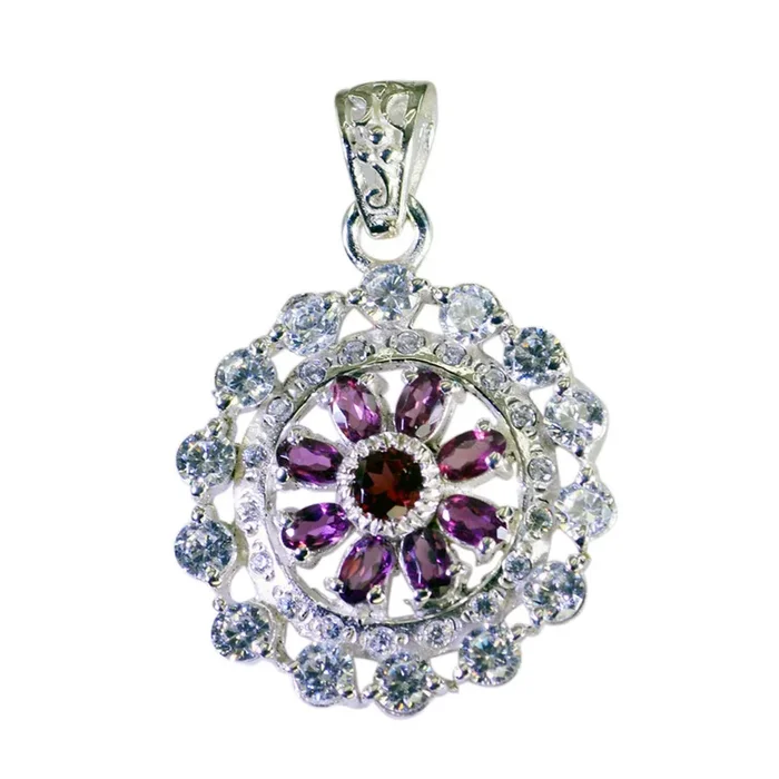 Garnet Statement Australian 925 Silver multiple Penelope Sophisticated Red Pendant Jewelry