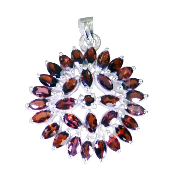 Garnet Statement Mexican Silver multiple Pilar Cultural Red Pendant Jewelry