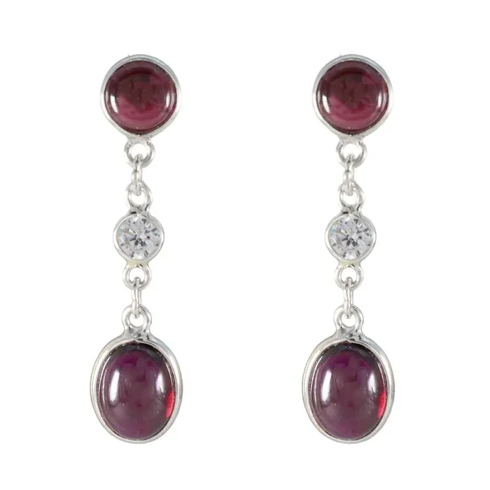Garnet Turkish Sara multiple Stud Red 925 Silver Earring