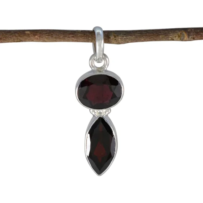 Garnet Whisper-thin American 925 Silver Toi et Moi Eva Bubble Red Pendant Jewelry